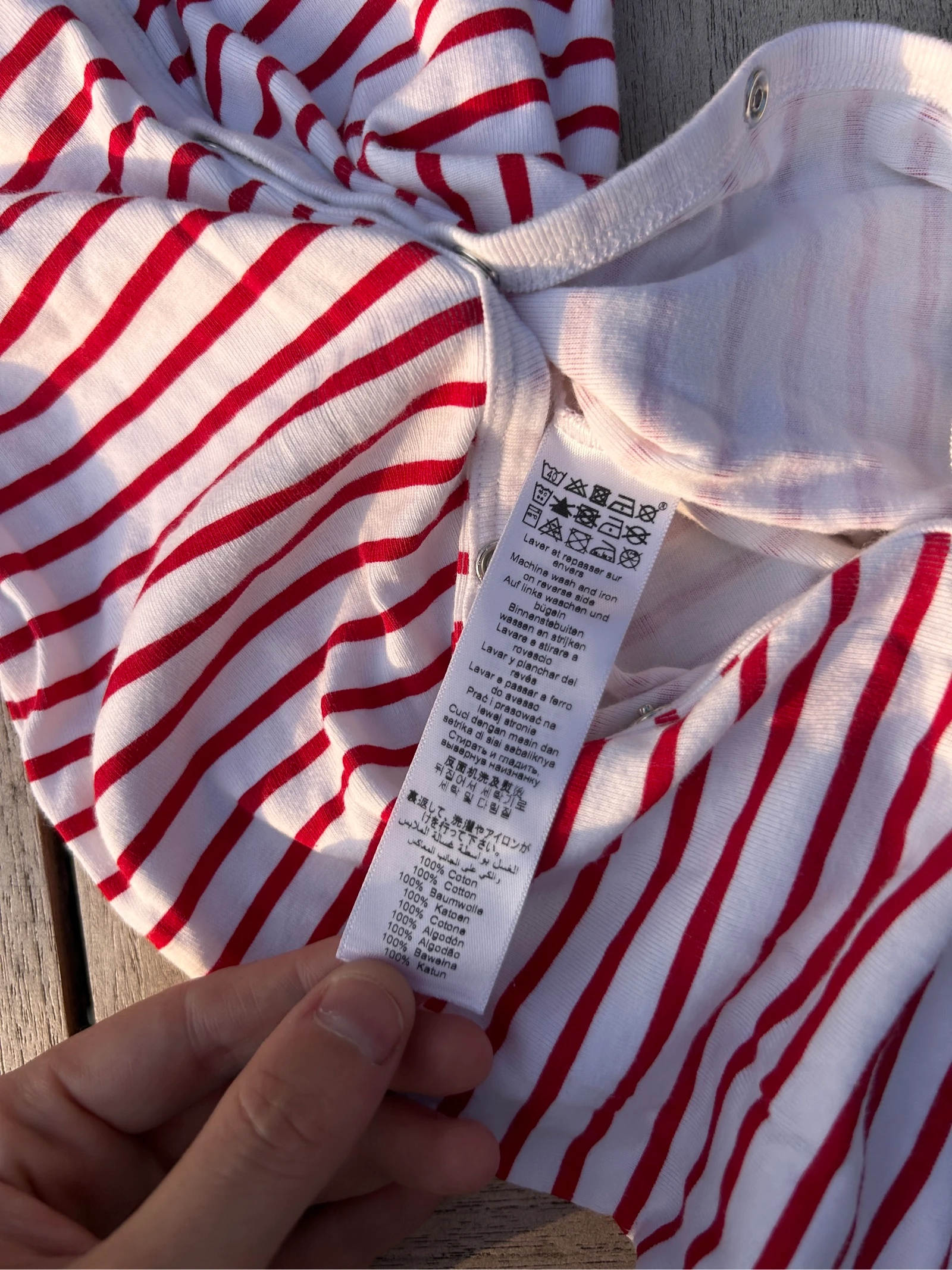 Lindo conjunto com riscas brancas e vermelhas Petit Bateau – photo 3
